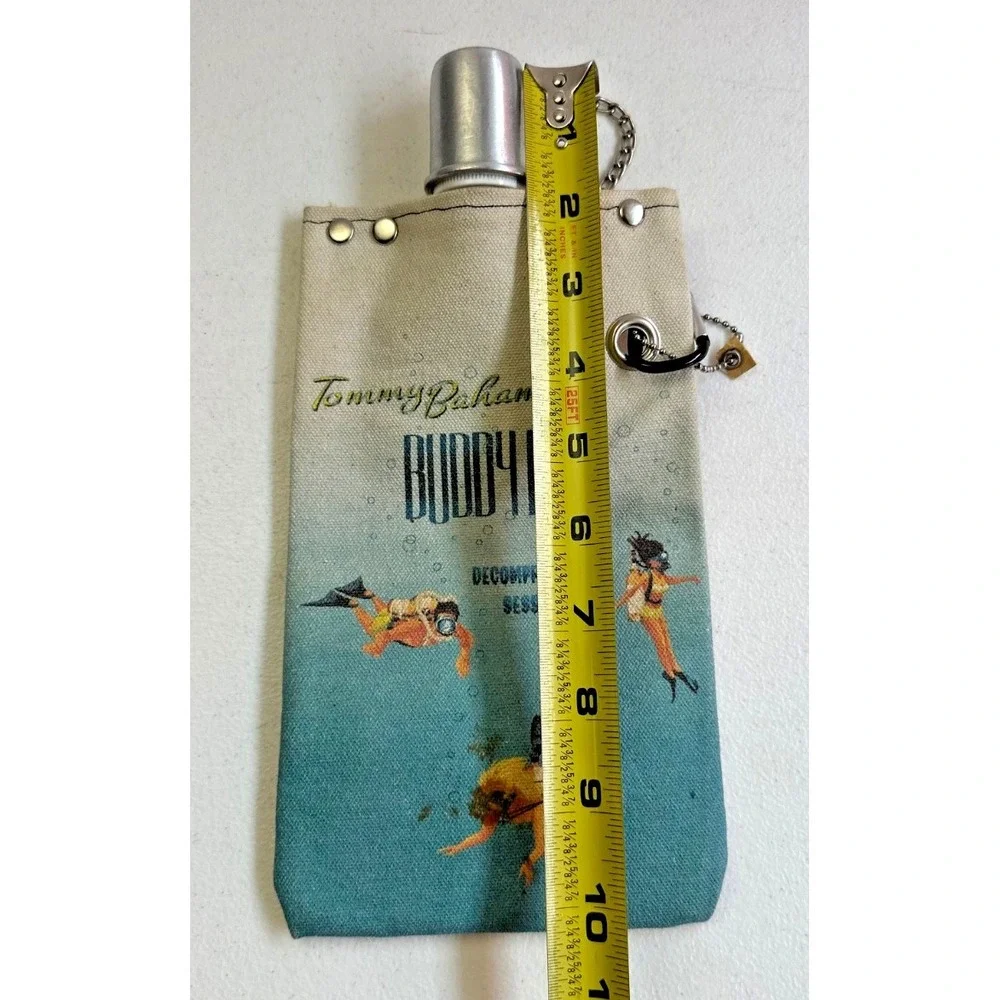 Tommy Bahama Buddy Bar Canvas Canteen Flask Drinking Portable Scuba Beach Travel